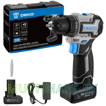 Дрель-шуруповерт Deko Loner 20V Pro 085-1010 (с 2-мя АКБ, кейс)